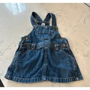 GAP denim overalls dress 6-12 months western girly summer winter